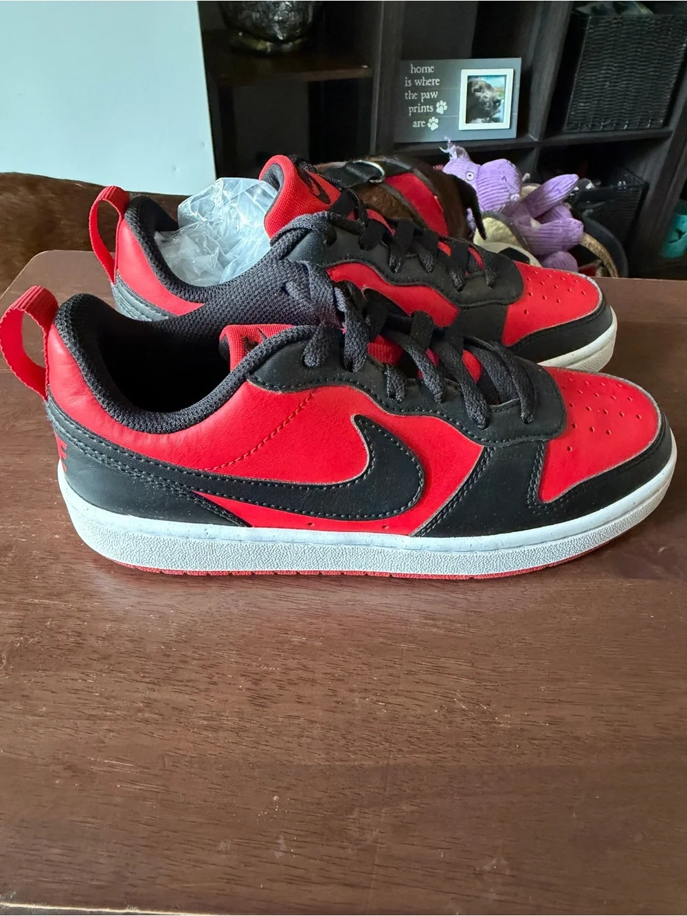 Nike Kids Red and Black Lace-Up Sneakers